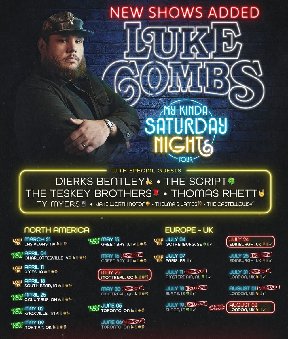 Luke Combs Announces Summer 2026 UK Dates Edinburgh And London Luke Combs Announces Summer 2026 UK Dates Edinburgh And London
