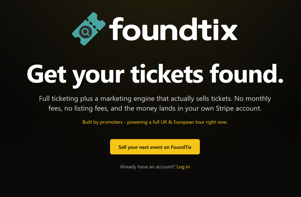 FoundTix website