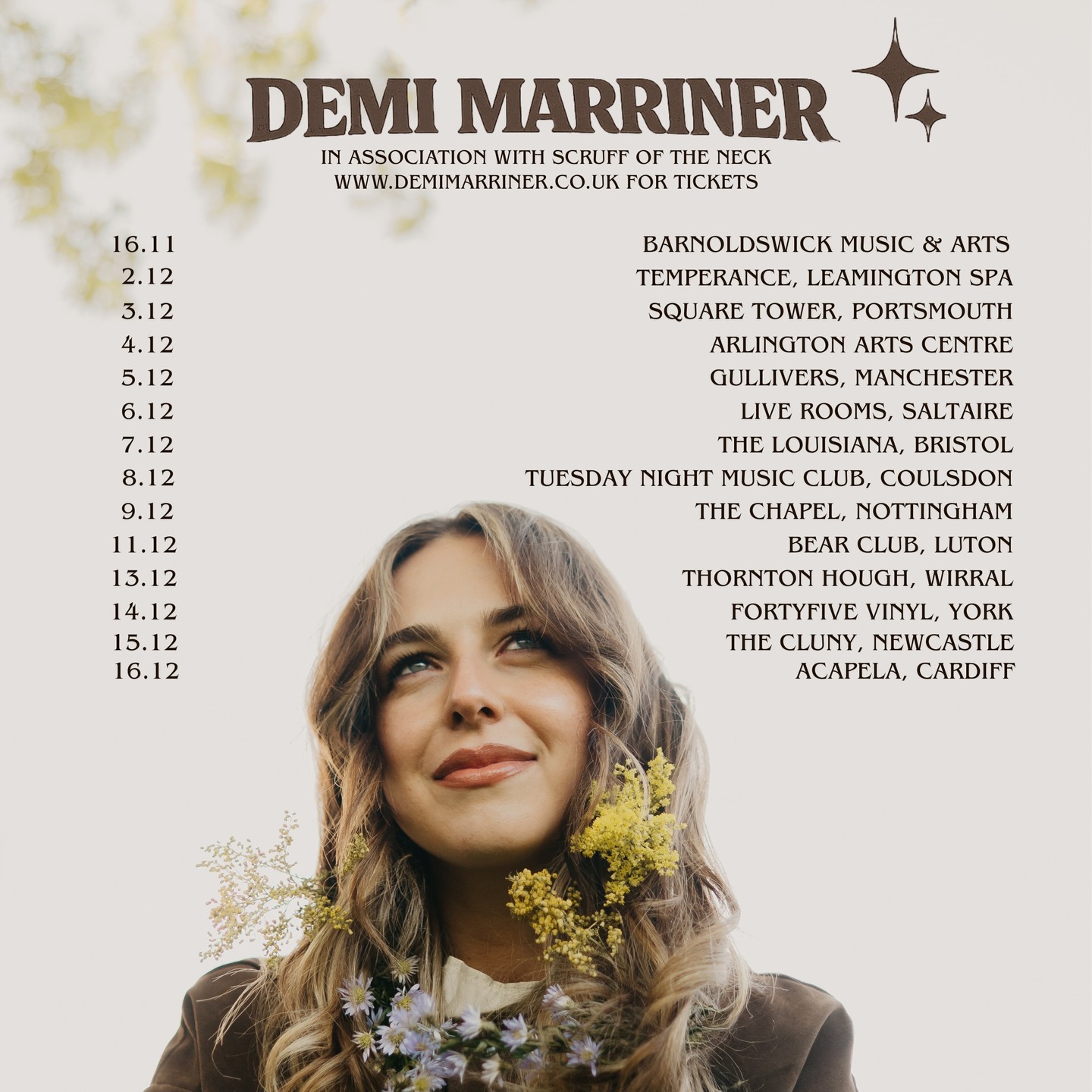 Demi Marriner – Blossoming Tour 2026