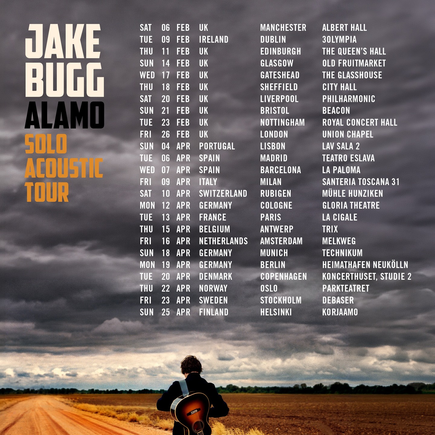 Jake Bugg – Alamo Solo Acoustic Tour 2027